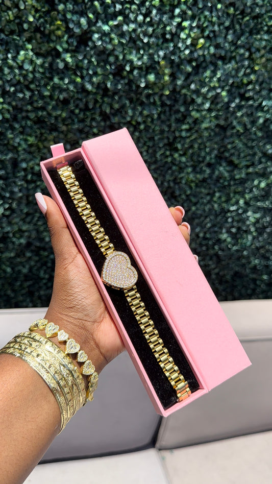 Gold Rolex Heart Chain