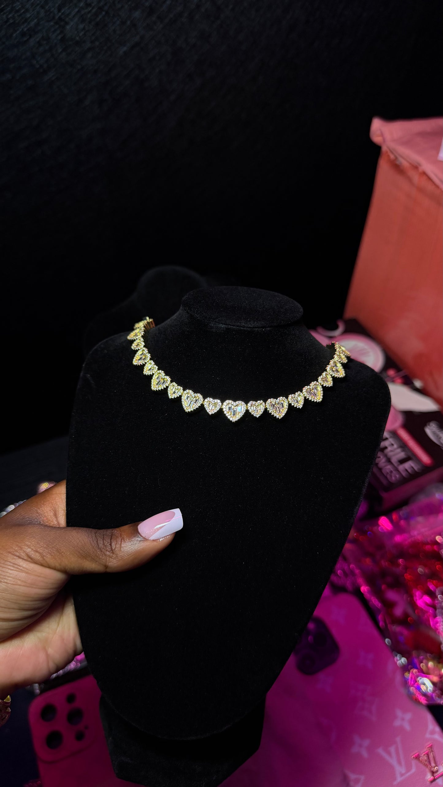 Girly DMND Heart Necklace