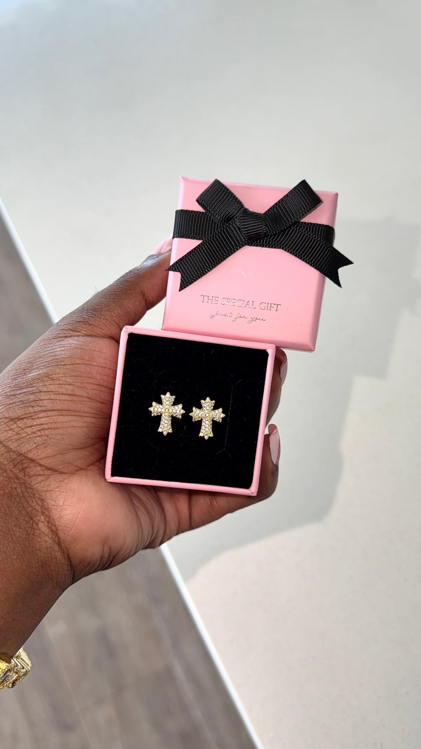 Cross Studded Earrings