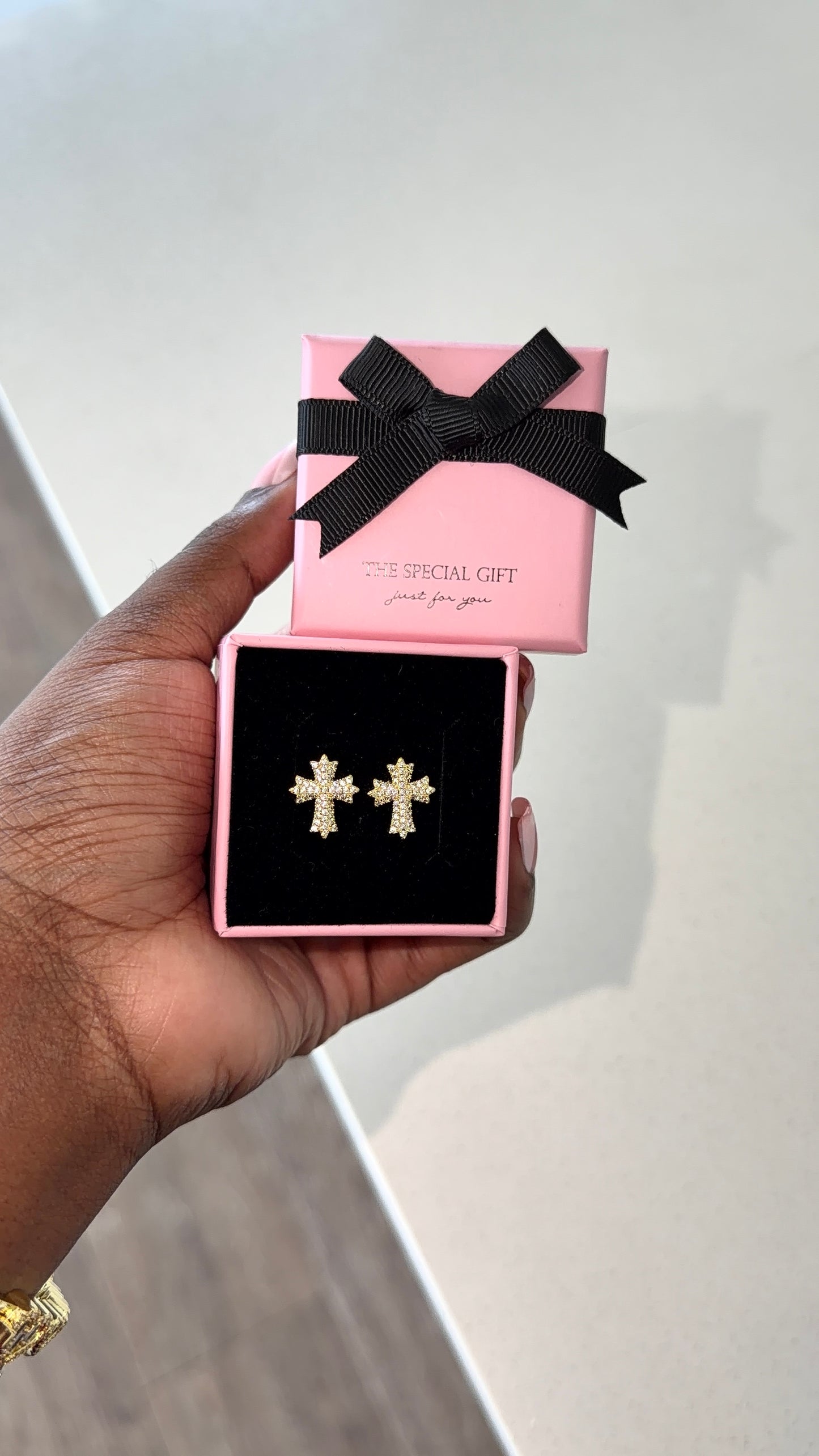 Cross Studded Earrings