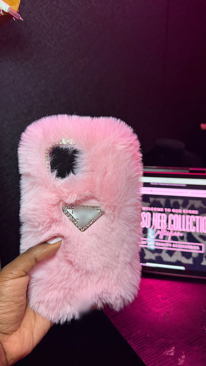Pink Fluffy Prda Case
