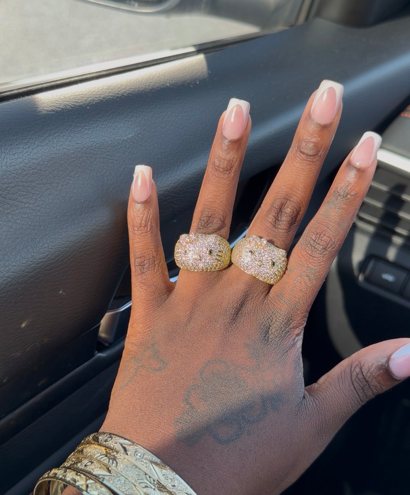 HK Gold Blinged Ring