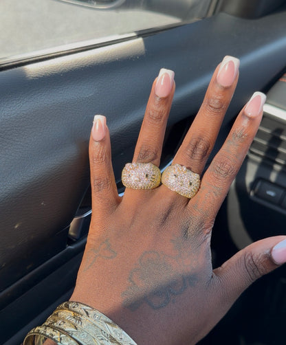 HK Gold Blinged Ring