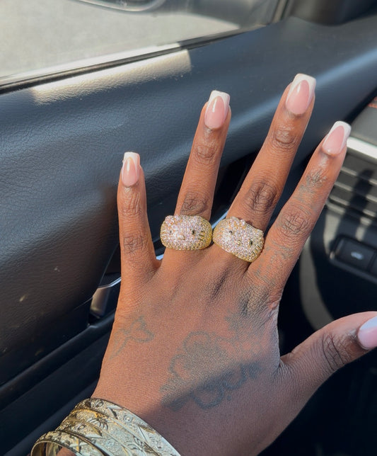 HK Gold Blinged Ring