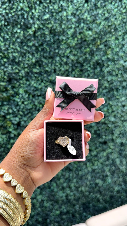 Gold Rolex Heart Ring